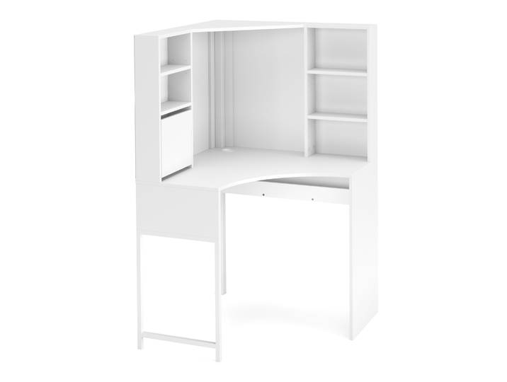 Eckschreibtisch EMIL mit Regal 85 x 85 x 142 cm weiss