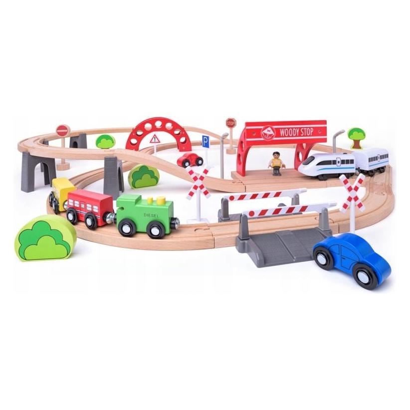 Woody Eisenbahnset mit Viadukt und E-Lok (93064)