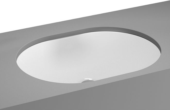 Vitra Metropole Unterbau-Waschtisch 5942B003-1083 59,5x44,5cm, oval, ohne Hahnloch, weiß, ohne Überlauf