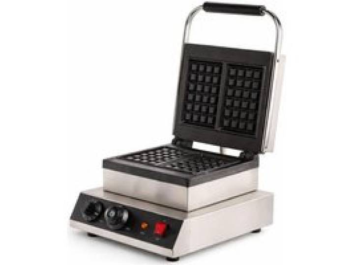 Gaufrier professionnel - 2 plaques inox - 1 6 kW - thermostat 50-300°C - plaques fonte antiadhésive 240x240 mm
