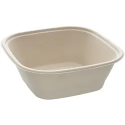 MONOUSO - Schüssel Zuckerrohr Quadratisch Natürlich 3500ml 27cm (25 Stück)