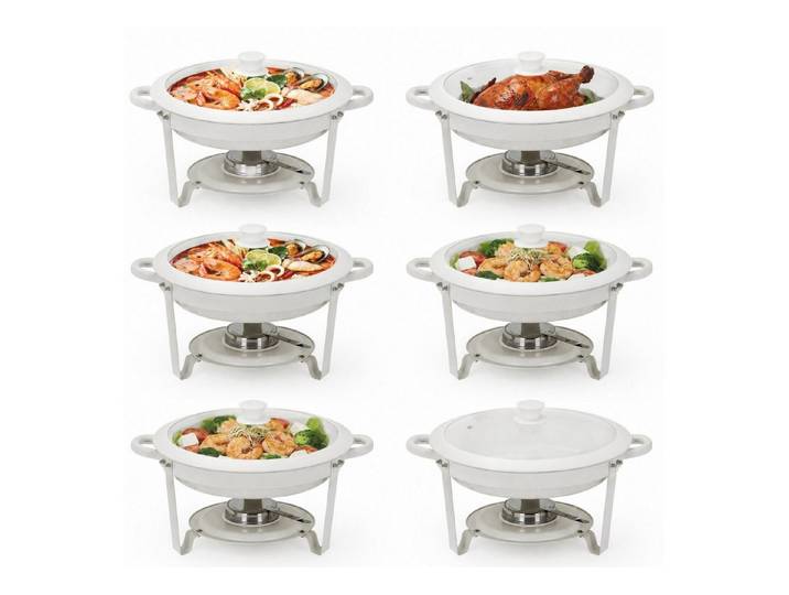 GarveeMore Speisenwärmer Chafing-Dish Set mit runden Warmhaltebehältern, für Buffet, (6-tlg)