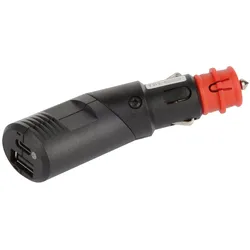 H+B USB Doppelsteckdose 12 V, Auto Adapter, Schwarz, Rot