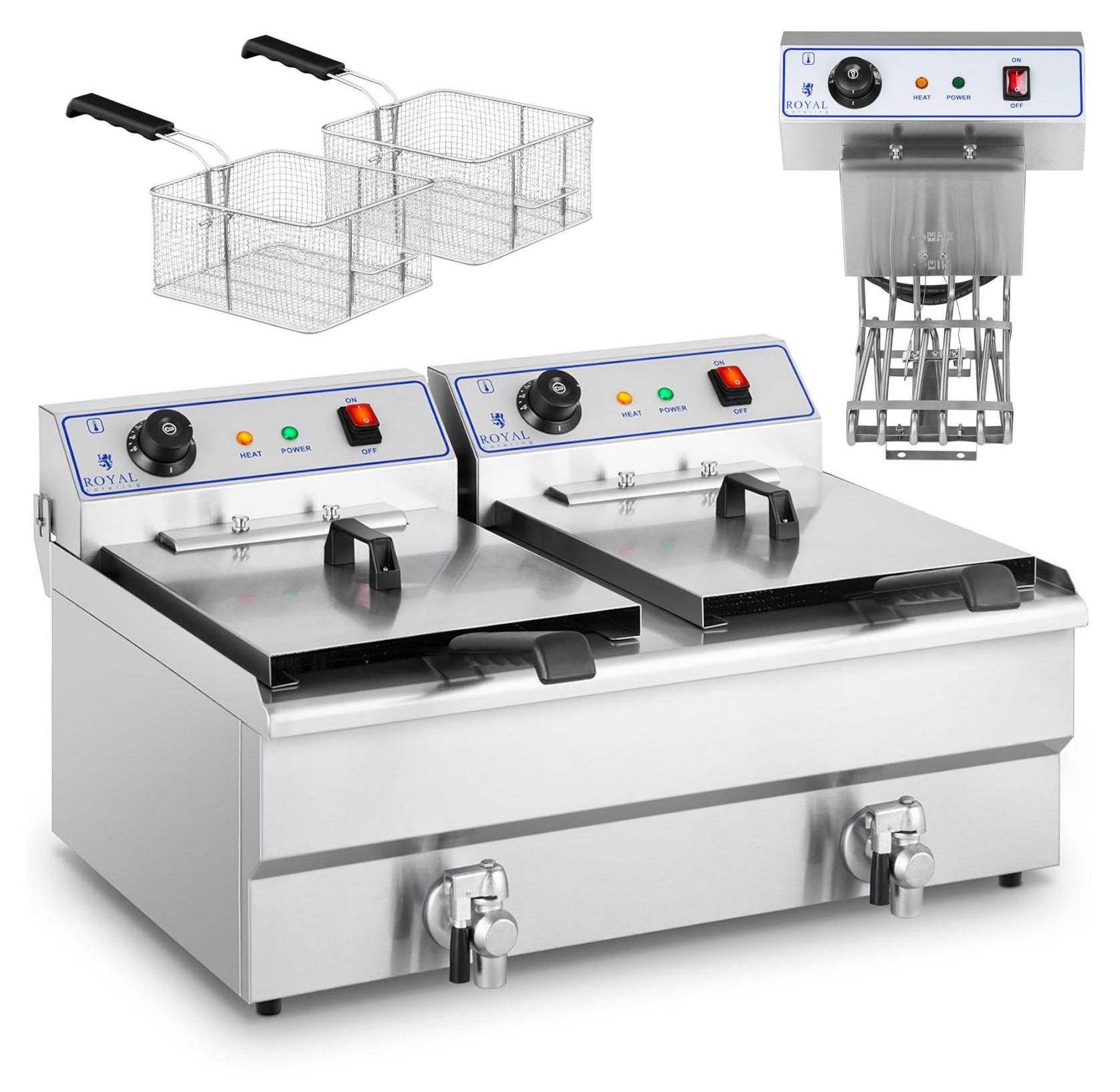 Doppelfriteuse mit 400V Anschlüssen - 2x10L
