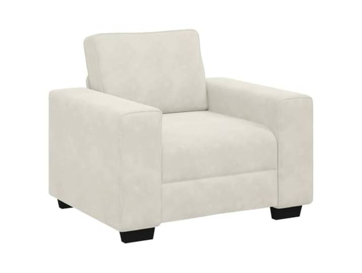 Coespram Sessel Samt Polstersessel 100x77x82 cm Creme Ergonomischer Relaxsessel aus weichem Samt mit dicker Polsterung für Wohnzimmer und Empfangsbereich.