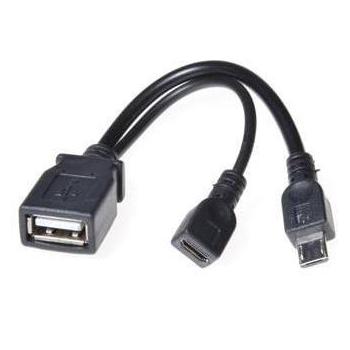 PremiumCord USB reduction cable USB A/female+Micro USB/female - Micro USB/male OTG (0.14 m) (kur-18)
