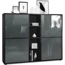 HIGHBOARD Cuba Türen in Grau Hochglanz