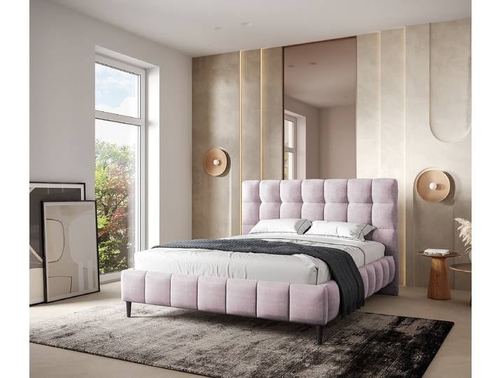 Polsterbett Bayless - Easypack 160 x 200cm Microfaser Pink/Rosa