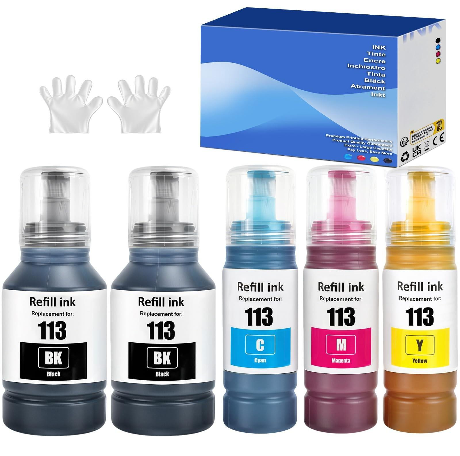 Merkloze Inktpatronen 113 Multipack voor EcoTank Printers - Veelkleurig (5-pack)