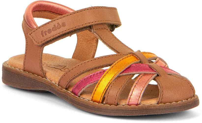 Sandale FRODDO, Mädchen, Gr. 31, chromfrei gegerbt, bunt (braun, multi), Leder, metallic, Schuhe Sandale
