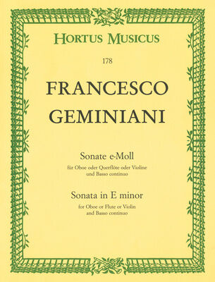 Bärenreiter Geminiani Sonate e-moll Oboe