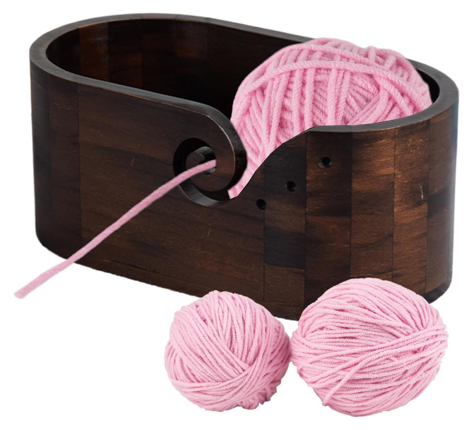 Solidchoice Houten Garenkom Houder voor Creatieve Knutselaars