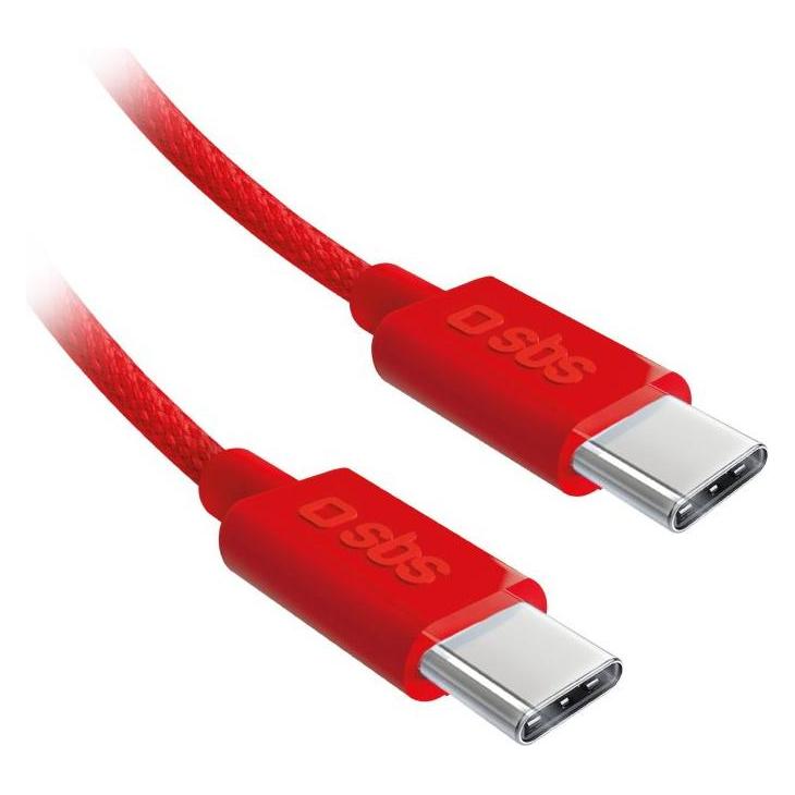 SBS Tissue cable Type-C to Type-C 1.5m Rot (1.50 m, USB 2.0, 60 W) (TECABLETISSUETCCR)