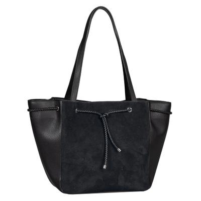Shopper GABOR "Letitia", Damen, Gr. B/H/T: 41cm x 25cm x 8cm, schwarz, Lederimitat, Taschen Shopper, Damen Handtasche mit Bänderverzierung