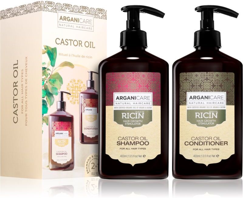 Arganicare Castor Oil Set coffret cadeau qui stimule la pousse des cheveux 1 pcs