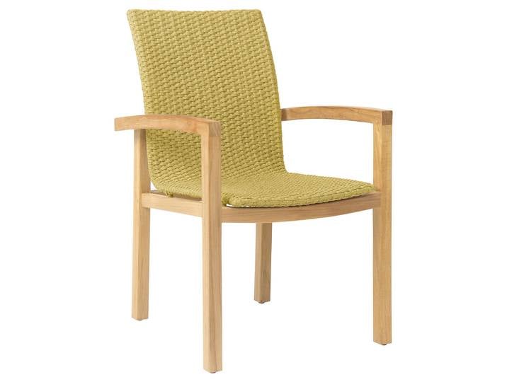 Stern Dining-Sessel Leah Teak mit Kordel gelb