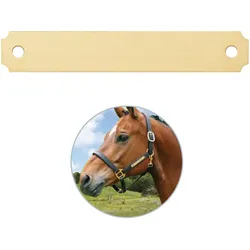 Pferdeschild mit Gravur - mittel (innen gerundet) - für Halfter, Trense, Stall