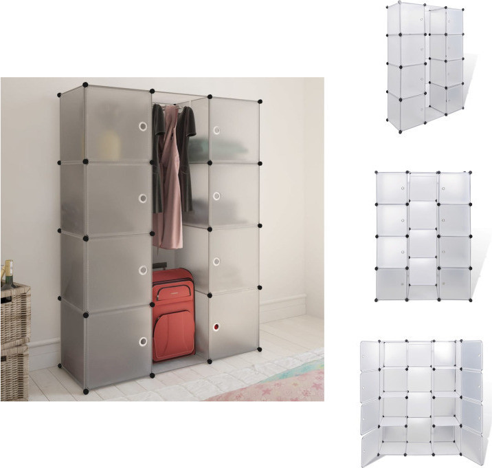 vidaXL Modulaire kast met 9 vakken, wit, B/D/H: 115 x 37 x 150 cm