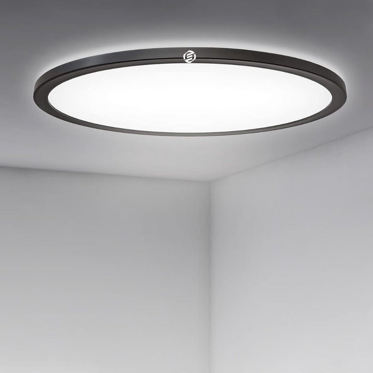 Equivera Badkamerlamp Plafond - Moderne LED Plafondlamp - Zwart - IP44