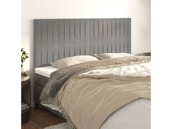 Tête de Lit Meubles de Chambre à Coucher Accessoires de Lit Simple Têtes de Cadre de Lit Intérieur Gris Clair 3116624