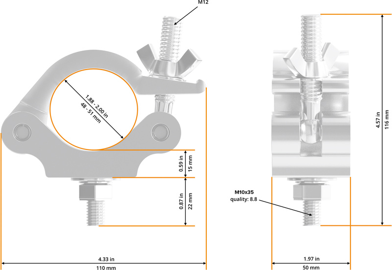 Global Truss 823-B-OD Half Coupler Outdoor nero