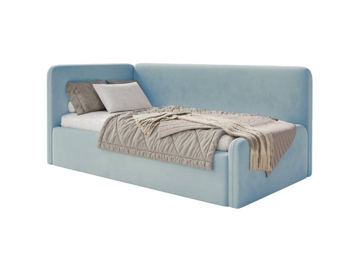 Jugendbett 90x200 cm Fanklo linksseitig mit Matratze und