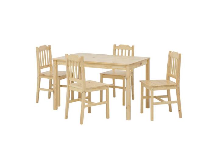 Livetastic Tischgruppe, Natur, Holz, Kiefer, massiv, rechteckig, 75x73x118 cm, Esszimmer, Tische, Esstische