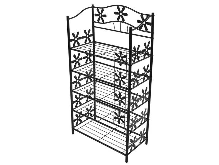Jamb Schuhregal Schwarz, Metall, 60x112x30 cm, Garderobe, Schuhaufbewahrung, Schuhregale