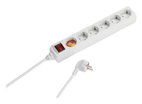 Vivanco 63783 Steckdosenleiste mit Schalter 6-fach (Weiß)