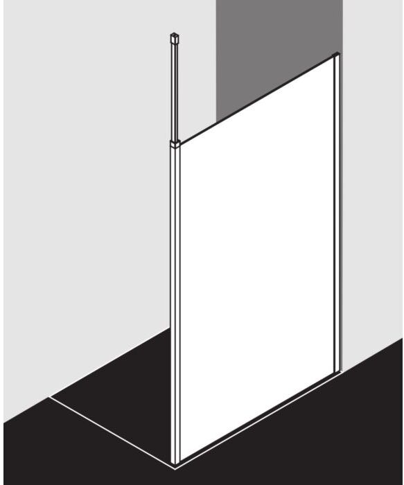 Kermi Xb Glasanlage XBWDR11020VAK 110x200mm, silber hochglanz, ESG klar, rechts