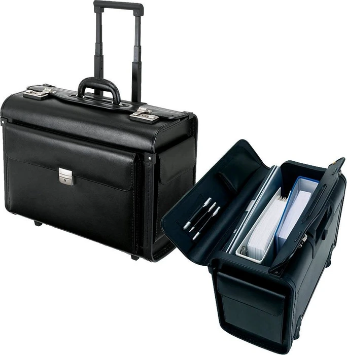 Alassio Pilotenkoffer SILVANA Leder schwarz 49,0 x 25,0 x 40,0 cm