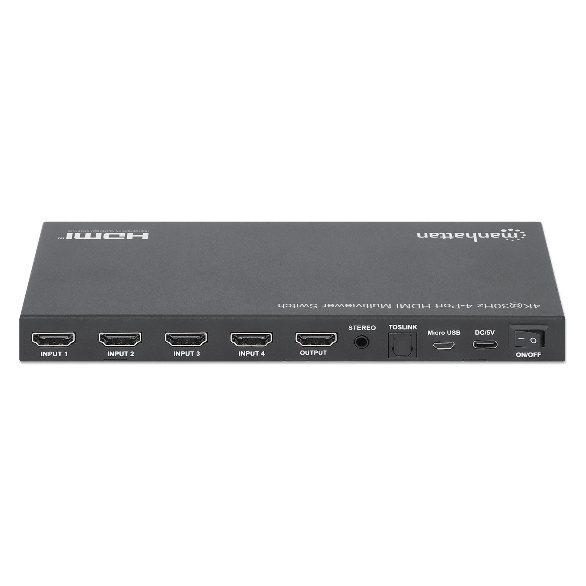 Manhattan 4K@30Hz 4-Port HDMI Multiviewer Switch (208406)