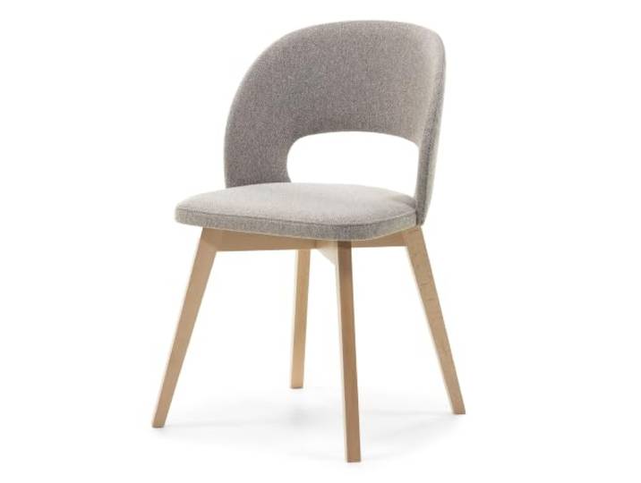 Margaret Hadas24 Monica Gepolsterter Esszimmerstuhl Stoffstuhl aus Buchenholz 85 × 50 × 45 cm, Dunkelbeige, braun