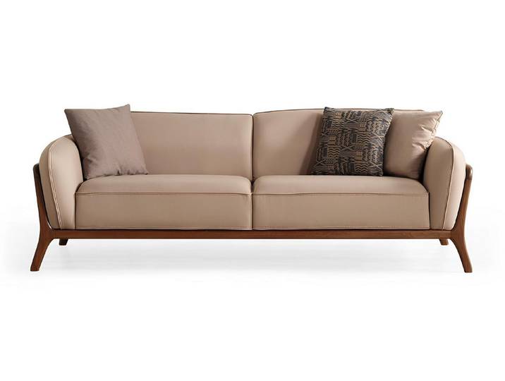 JVmoebel 3-Sitzer Weiches Sofa in Braun Moderner Stil Holzrahmen Einfarbiges Material, 1 Teile