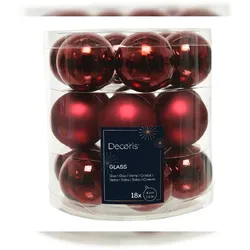 Kaemingk Weihnachtsbaumkugeln Glas Ø 4 cm rot matt/glanz 18 Stück