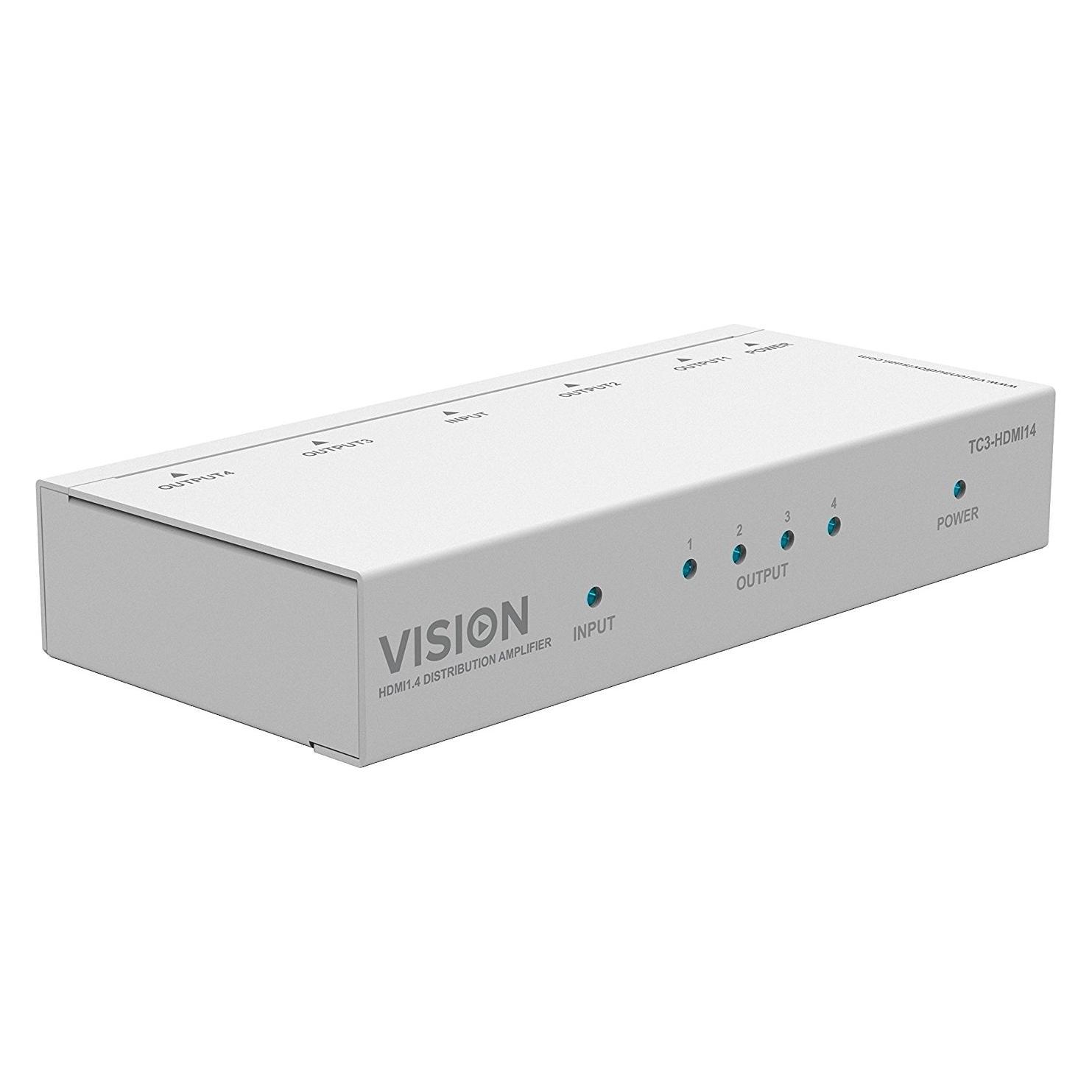 Vision TECHCONNECT HDMI 1:4-VERTEILUNGSVERSTÄRKER Splitter für professionelle Anwendungen. HDMI 1.4a (TC3-HDMI14)