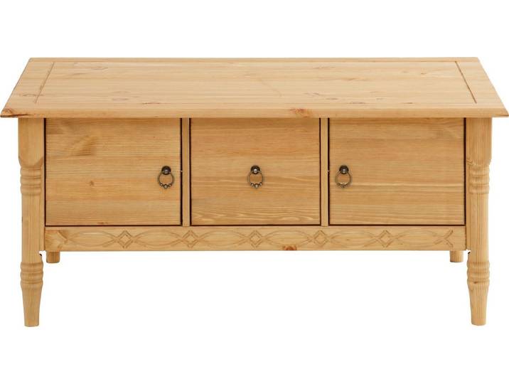 OTTO home Couchtisch Indra, aus massiver Kiefer, FSC®, mit Stauraum, dezentes Ornament