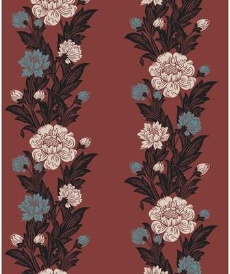 Seabrook Designs Blooming Stripe Nonwoven Unpasted Wallpaper