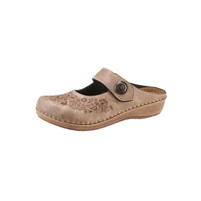 Clog FRANKEN-SCHUHE, Damen, Gr. 40, grau (taupe), Lederimitat, Schuhe Clog