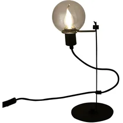 Tischleuchte Höhenverstellbar Tischlampe schwarz Beistellleuchte Glaskugel, Metall, 1x E14 Fassung, HxBxT 47x16x25,2 cm