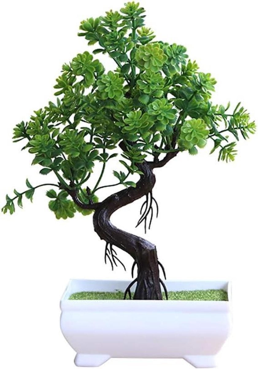 Realistische Kunstmatige Bonsai Simulatie Plant voor Huisdecoratie - Groen - 15 x 24 cm