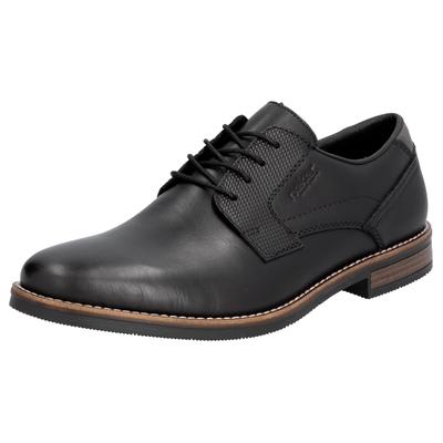 Schnürschuh RIEKER, Herren, Gr. 45, Synthetik, schwarz, Leder, Lederimitat, Schuhe Schnürschuh, Businessschuh, Halbschuh, Festtagsschuh mit Leder-Decksohle