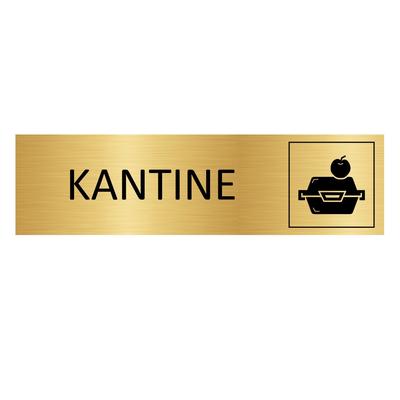 CombiCraft Aluminium Türschild Gold Kantine 165x45mm mit 3M-Tape
