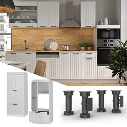 Vicco Mikrowellenumbauschrank Küchenschrank Küchenmöbel Fame-Line Landhaus Weiß 60 cm Küche Einbauküche Blende Hochschrank Schublade Mikrowelle Backofen Küchenzeile