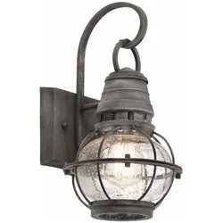 Elstead Lighting, Gartenbeleuchtung, Bridge Point Aussen-Wandleuchte E27 33cm Verwittertes Zink IP44 (E27, IP44)