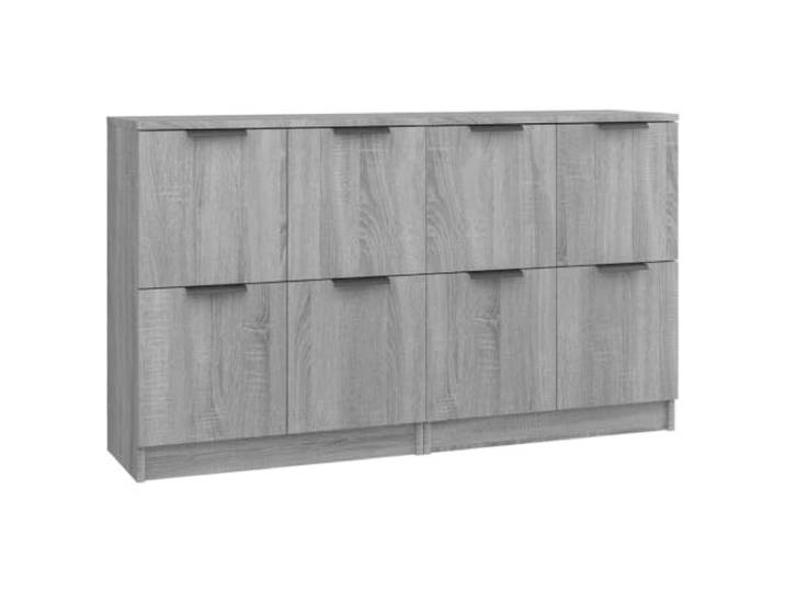 Fisinber Sideboards 2er-Set Grau Sonoma 60x30x70 cm Holzwerkstoff Vielseitige Kommoden im 2er-Set aus pflegeleichtem Holzwerkstoff für Wohnzimmer, Flur und Schlafzimmer mit viel Stauraum.
