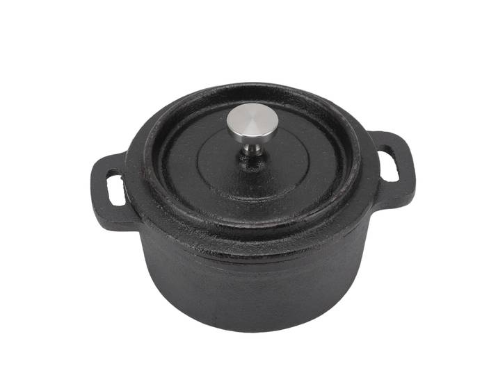 Marmite en fonte avec couvercle, double cuisinière traditionnelle épaissie, poignée pour cuisson lente, outil de cuisine pour pâtes