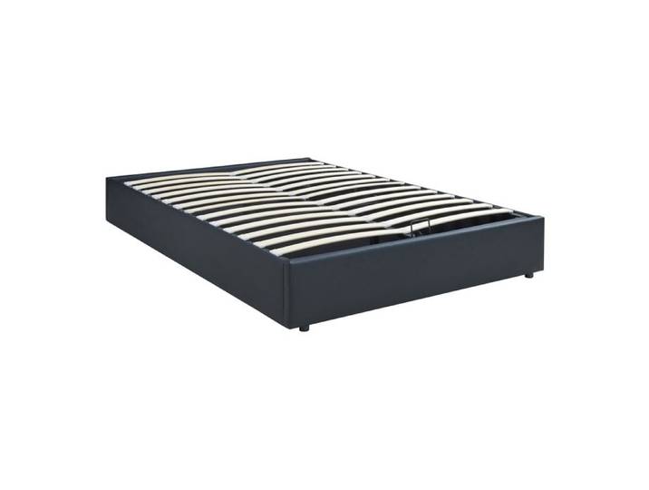 Lit coffre Nola simili 140 x 200 cm noir