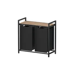 Wäschebox   ¦ schwarz ¦ MDF-Platte,Metall,Stoff ¦ Maße (cm): B: 73 H: 72