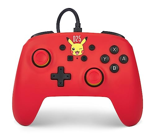 PowerA bedrade controller voor Nintendo Switch en Nintendo Switch OLED - Lachende Pikachu